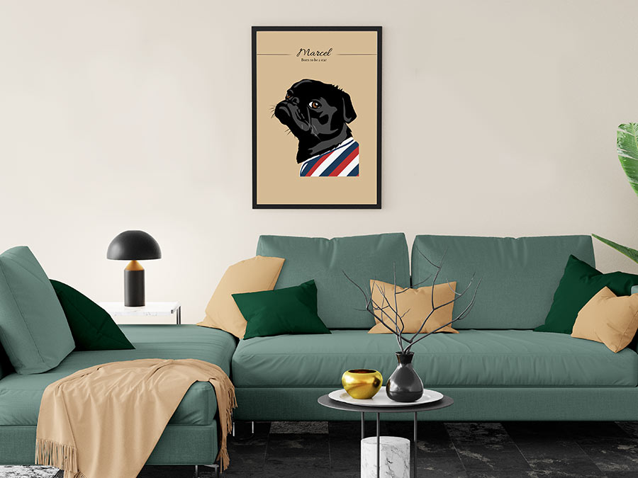 Home decor with a pet portrait